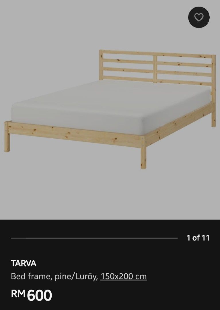 Ikea Tarva Queen Size Bed Frame Mattress