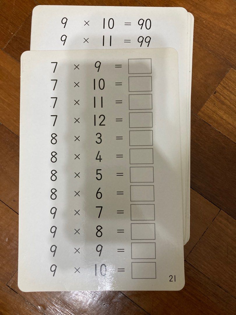 Kumon multiplication flash cards, Hobbies &amp; Toys, Books &amp; Magazines ...