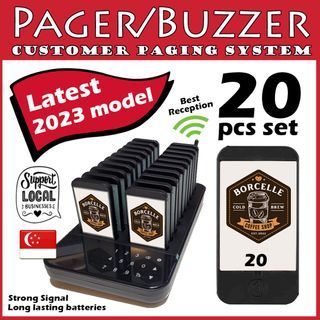 Latest model 20 pcs set 📟 Pager buzzer strong signal long distance 取餐呼叫器 寻呼机 Paging System Hawker Centre Wireless Buzzer