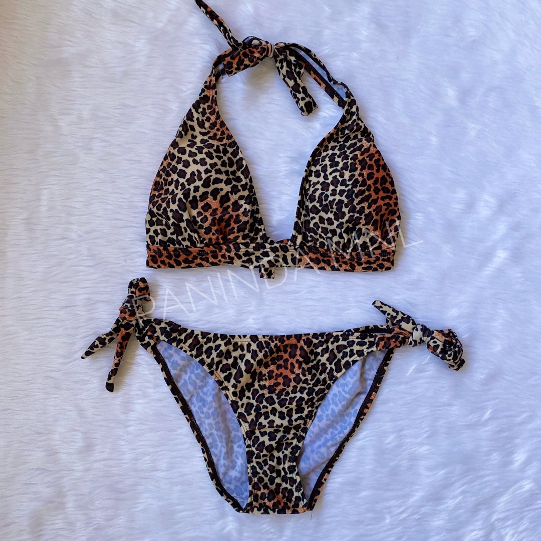 Leopard Printed Splicing Bikini Set main image 0