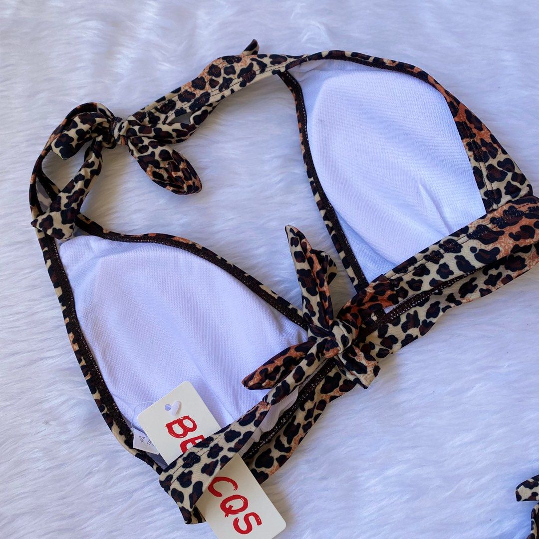 Leopard Printed Splicing Bikini Set main image 1