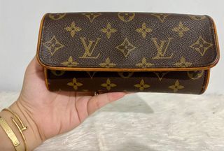 [Japan Used Bag] Second Hand Louis Vuitton Pochette Twin Gm Monogram  Brw/Pvc/Brw