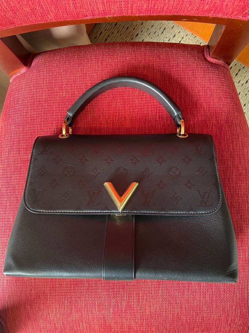 Louis Vuitton Very One Handle Monogram Leather Shoulder Bag Black