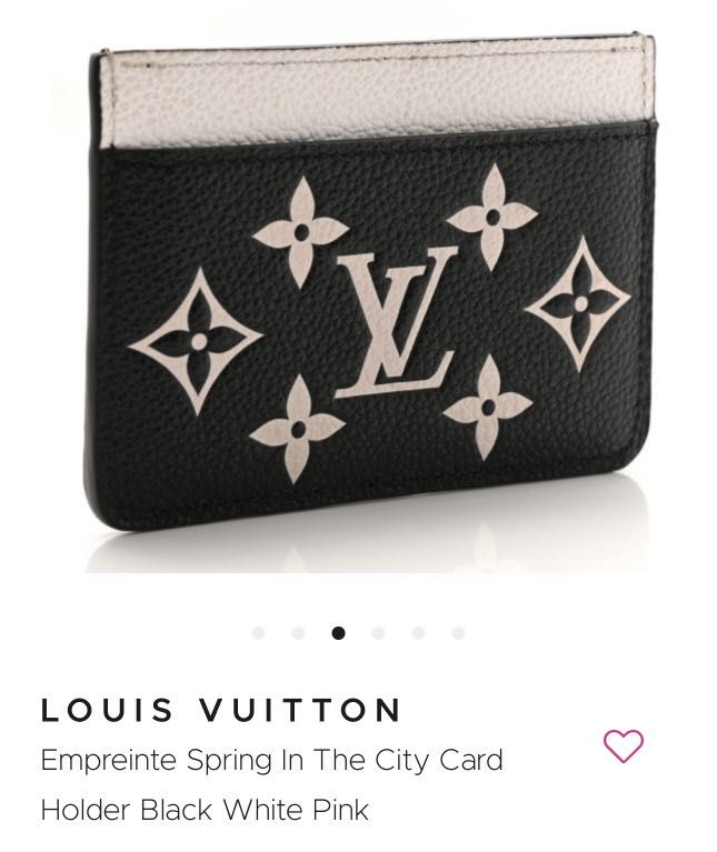 LV Empreinte Spring In The City Card Holder Black White Pink, Luxury, Bags  & Wallets on Carousell