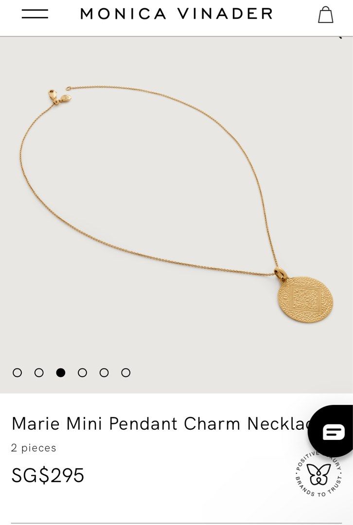 Monica vinader mini marie pendant gold online