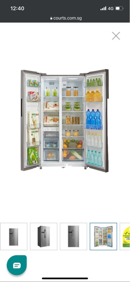 Midea side by side fridge, TV & Home Appliances, Kitchen Appliances