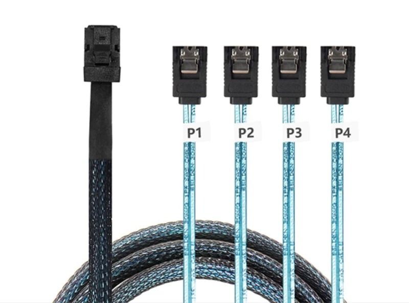 Mini SAS SFF-8643 to 4 SATA Forward Breakout Cable (Category: Cables & Adaptors) located in Caloocan City. Submitted by arnel.arnel1 (Listing ID 1223305639, Image 3). Description: Mini SAS SFF-8643 to 4 SATA Forward Breakout Cable P5500 SFF-8643 Connect to Controller, 4x7Pin Sata Connect to SATA hard drive Side 1: Mini SAS (SFF-8643) Male with Latch Side 2: 4x SATA Female Port Cable: 30AWG ▶This Mini SAS (SFF-8643) to 4x SATA Cable, SFF-8643 is h