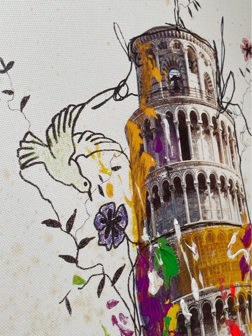 Monkey Pisa Jysk Painting, Desain & Kerajinan Tangan, Karya Seni di