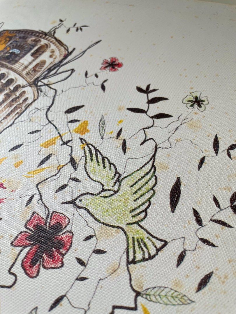 Monkey Pisa Jysk Painting, Desain & Kerajinan Tangan, Karya Seni di