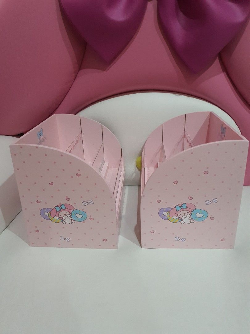 My Melody Wooden Storage Rack (Category: Storage Boxes & Baskets) located in Quezon City. Submitted by littlecerberuslts (Listing ID 1223260269, Image 2). Description: Original Sanrio wooden storage rack with drawer. Size: 23cm×17cm×20cm 2200 each Payment via gcash. Delivery fee care of buyer..