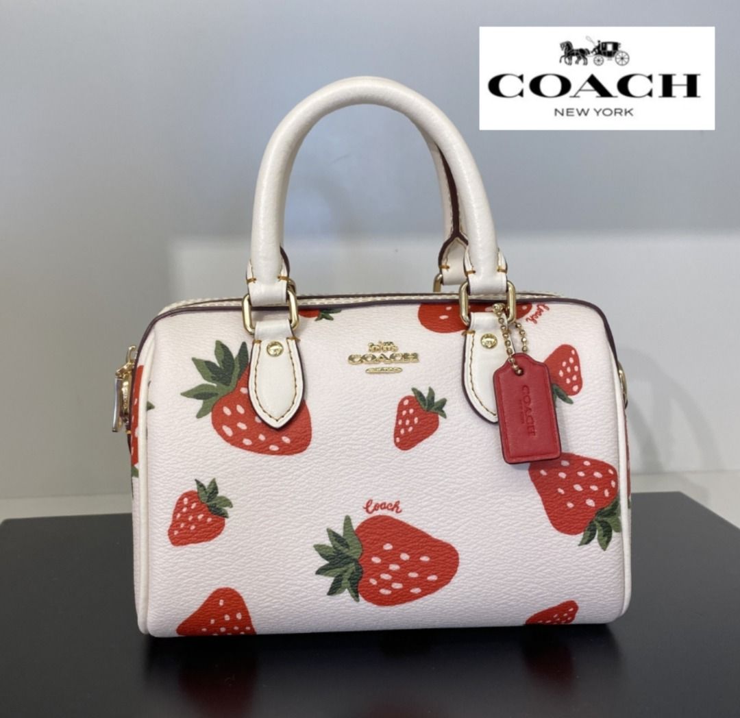 Coach Laptop Sleeve in Signature Canvas with Wild Strawberry Print