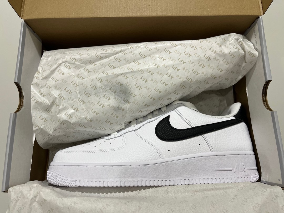 Nike Air Force 1 黑白全新US10.5 / 28.5cm 荔枝皮男鞋百搭款, 他的