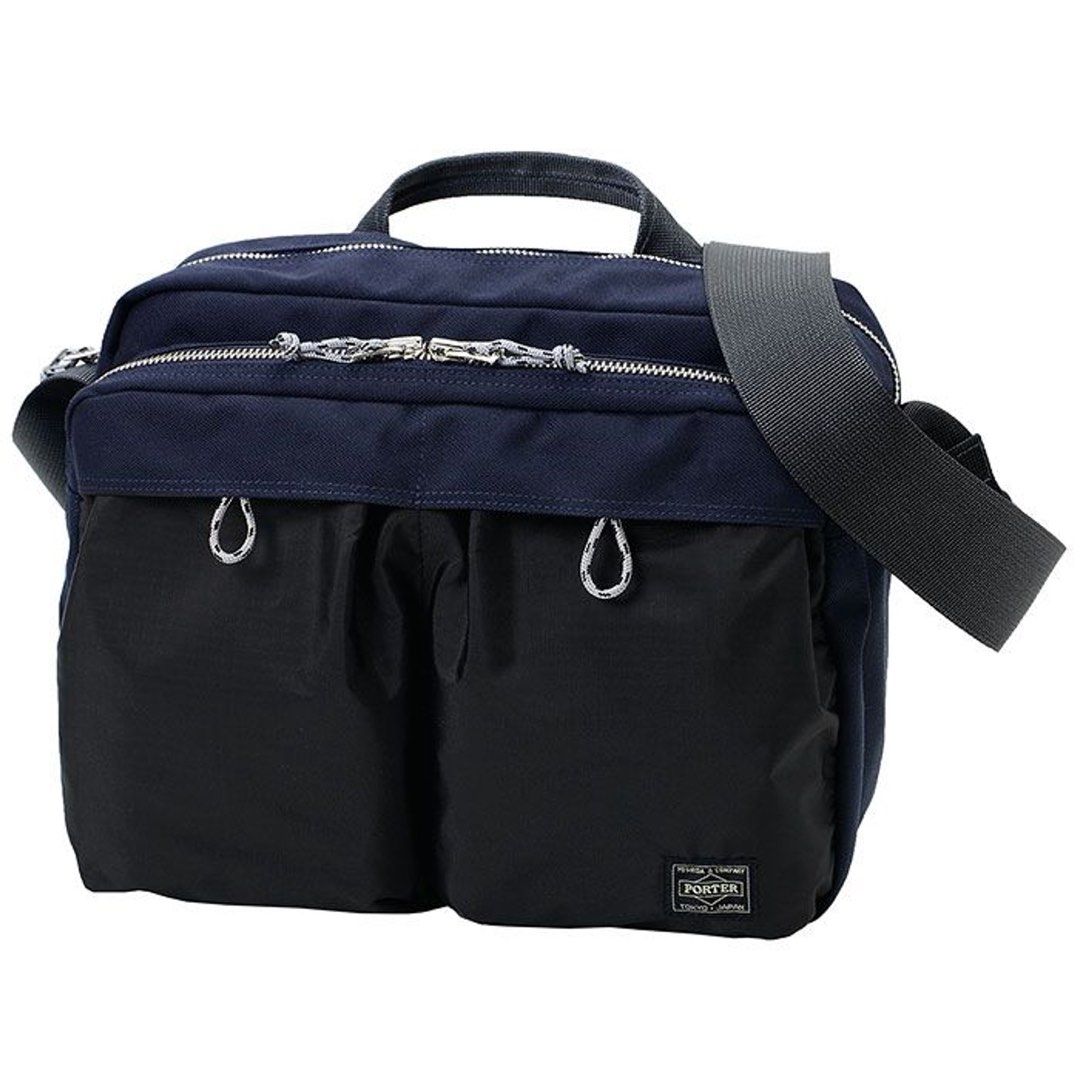 オイルペイント 美品 PORTER HYPE 2WAY HELMETBAG ネイビー ブラック