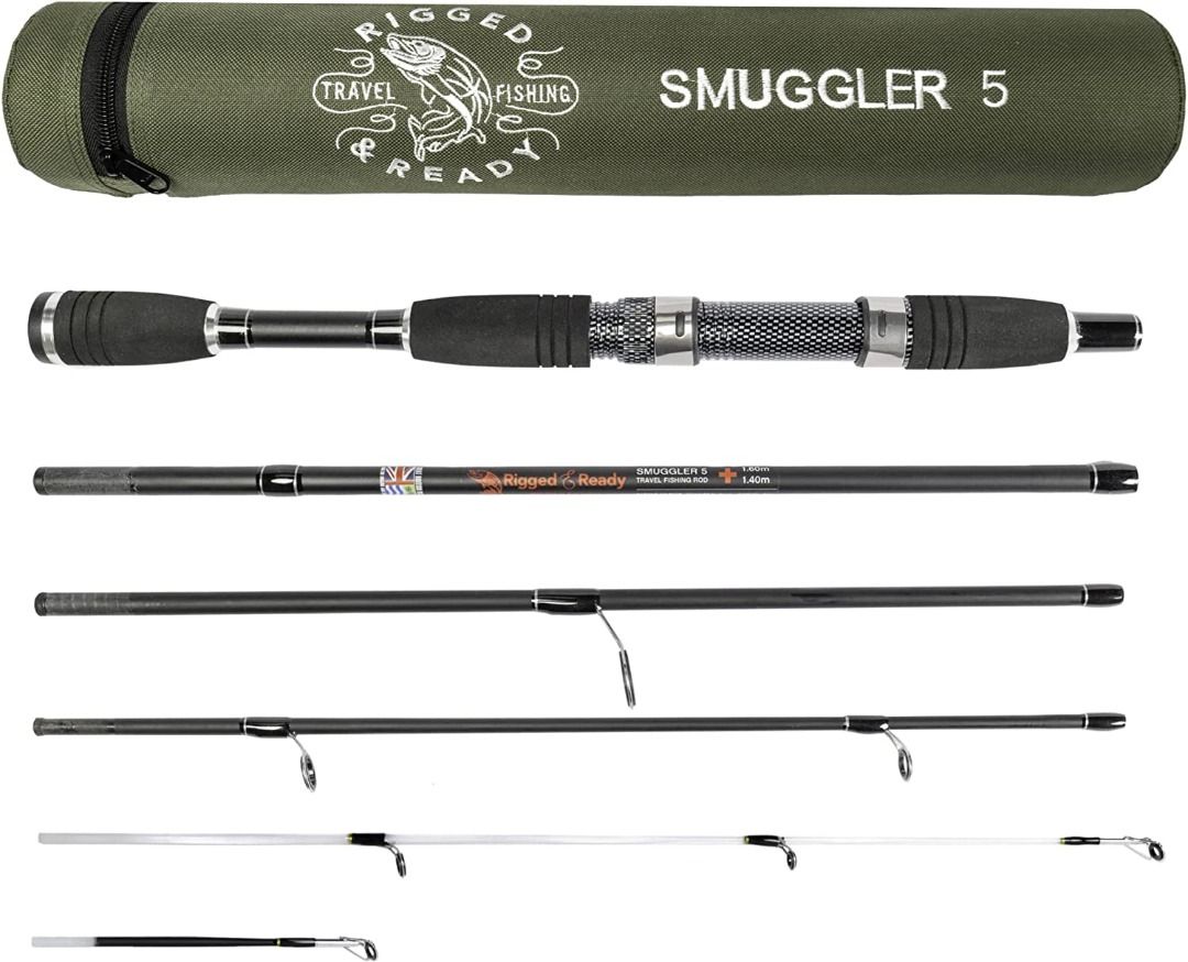 Rigged & Ready Smuggler 5, Travel Rod. 5 Piece, 160cm, 5.25 ft, high  Performance, Powerful, Nano Carbon Rod with Unbreakable tip, Travelling Fishing  Rod and Tube., Sports Equipment, Fishing on Carousell