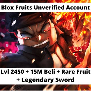Blox Fruit Account Lv:2450Max, Angel V4 - Fall Awaken BLIZZARD, GodHuman, Cursed Dual Katana, Hallow scythe, Soul Guitar, Unverified Account