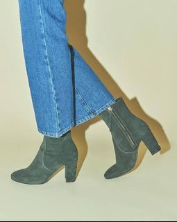 Rouje Paris green suede ankle boots