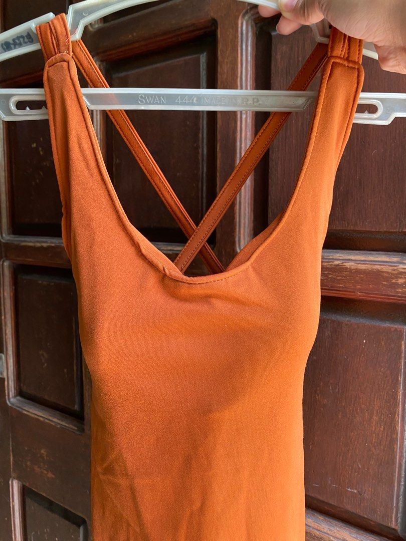 Rust Cross-Back One Piece