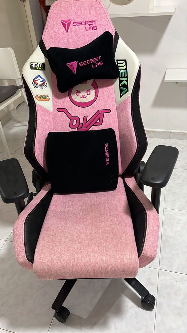 Secret lab pink omega gaming chair table Furniture Home
