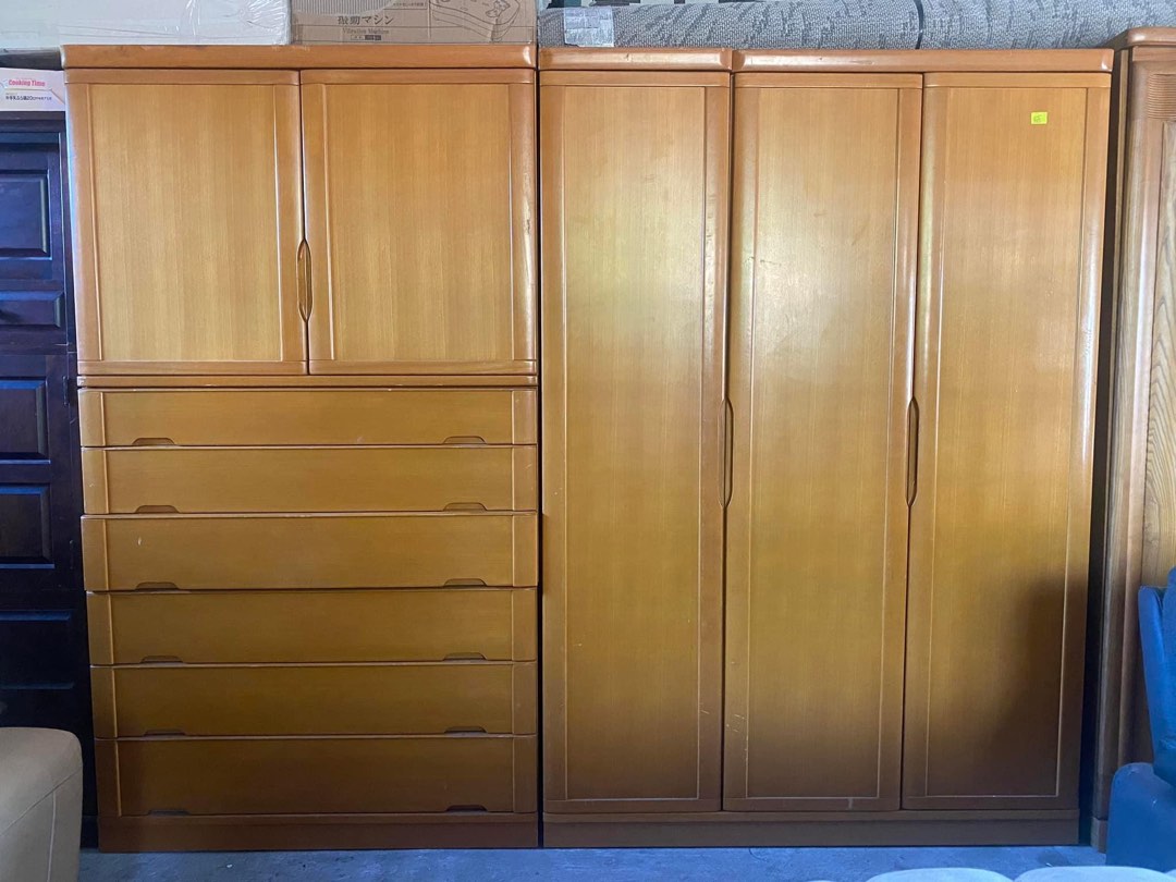 Solid wood wardrobe closet set of 2, Furniture & Home Living, Furniture