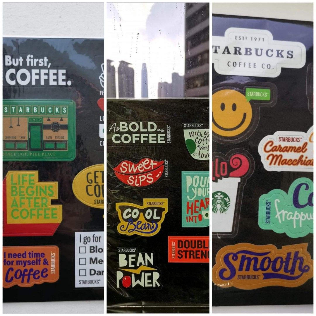 STARBUCKS STICKERS (SET OF 3), Hobbies & Toys, Collectibles