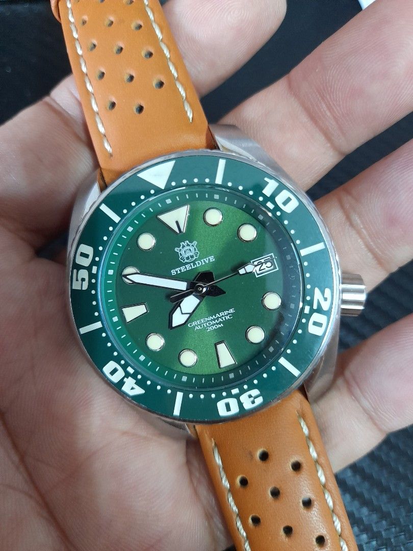 Steeldive Sumo Green Hulk full ceramic lime Diver Men s Fashion
