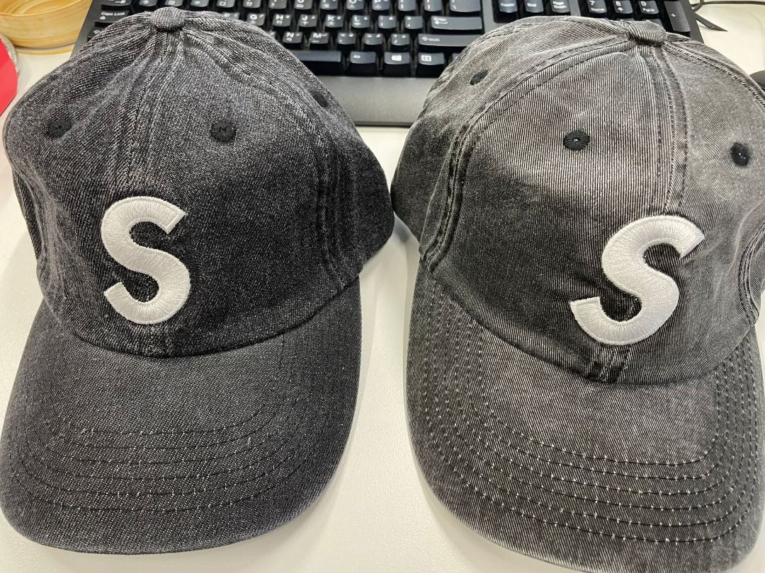 Supreme S logo (洗水/ 防水) & Box logo Cap 帽, 男裝, 手錶及配件 