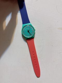 Swatch 普普風拼接雙色 手錶