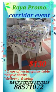 Tables,chairs  And Buffet  Warmers  RENTALS  Collection item 2