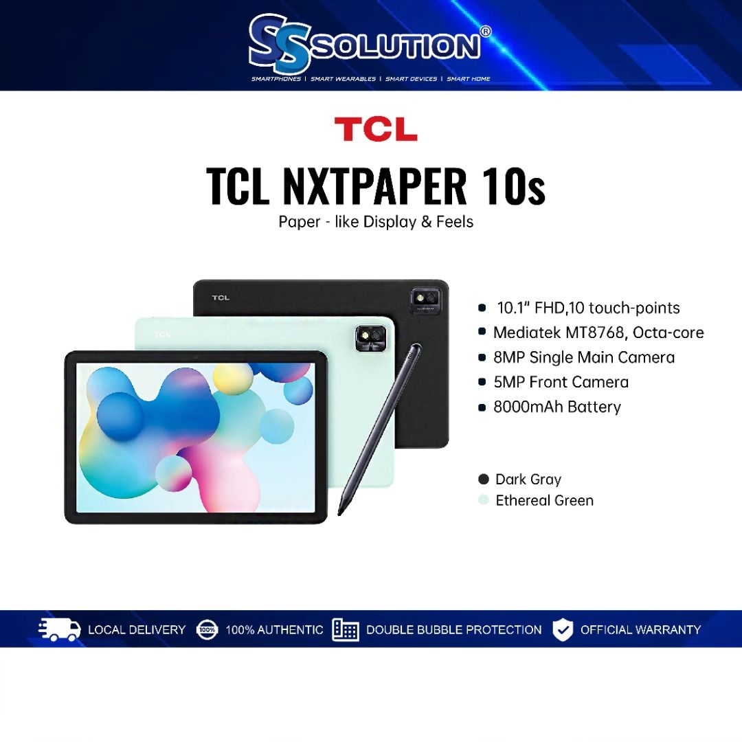 Tablet TCL NXTPAPER 10S RAM 4GB 256 GB 10.1 Negro