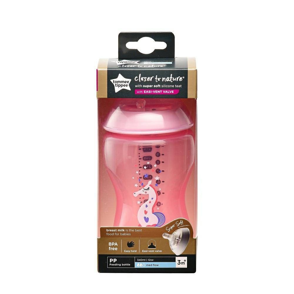 Tommee Tippee Closer to Nature Baby Bottle 340ml Medium Flow Teat