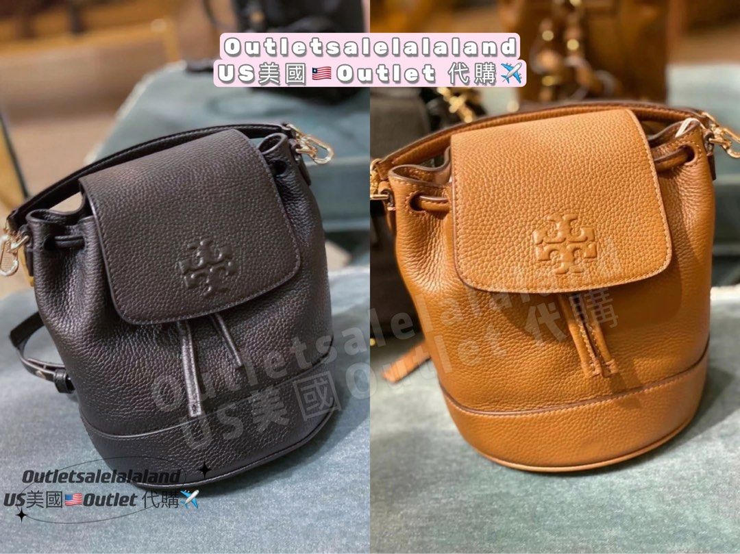 พร้อมส่ง 7,990 บาท Tory Burch THEA Mini Bucket Pebble Leather Backpack