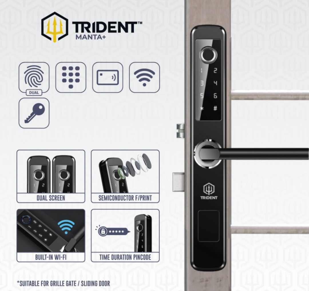 Trident Manta Plus - digital locks for grill door, Furniture & Home ...