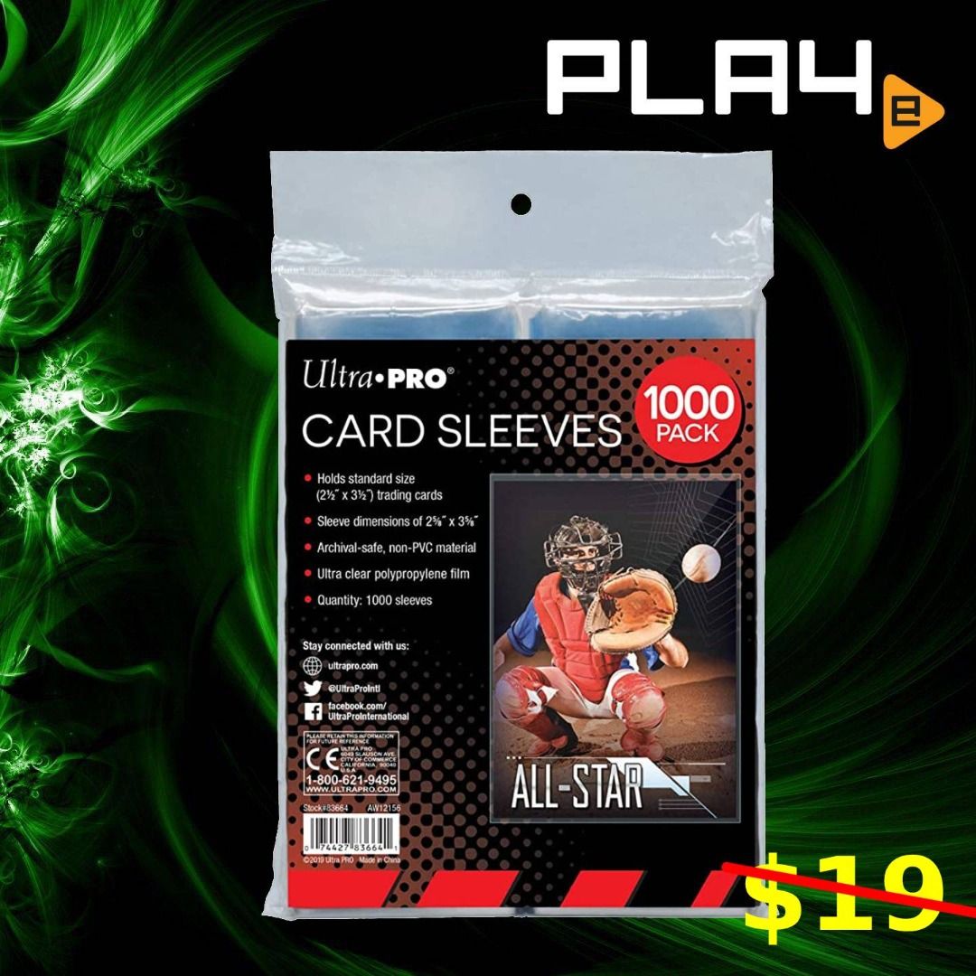 ultra pro card sleeves 1000 Ultra Pro Standard Card Sleeves Sealed Case of 100 Packs (10000 Sleeve –  pcommandocards main image 1