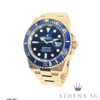 UNWORN!!! 18K YELLOW GOLD ROLEX OYSTER PERPETUAL SUBMARINER DATE 41 “AN” SERIES “ROYAL BLUE DIAL” WITH BOX & CERT DATED 03/2023 126618LB (STILL UNDER AGENT WARRANTY) [STICKER INTACT!!] JGWRL_2694