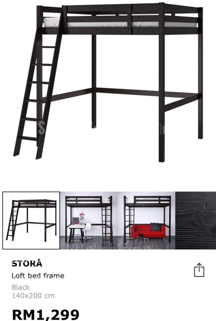 Used Ikea Loft Bed, Furniture & Home Living, Furniture, Bed Frames