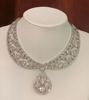Van Cleef Arpels Snowflake Collerette Transformable Platinum 69.73ct Pave Diamond High Jewelry Necklace