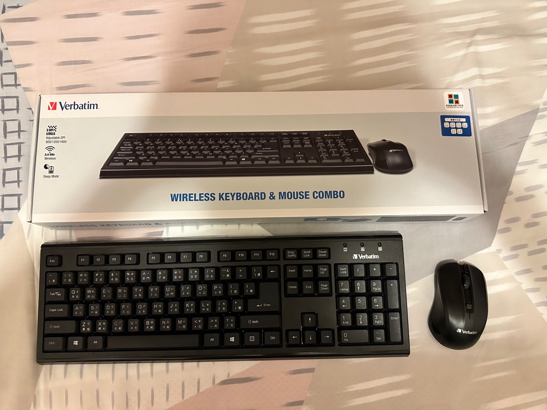 Verbatim Wireless Keyboard Mouse black, 電腦＆科技, 電腦周邊及配件, 電腦滑鼠及相關產品