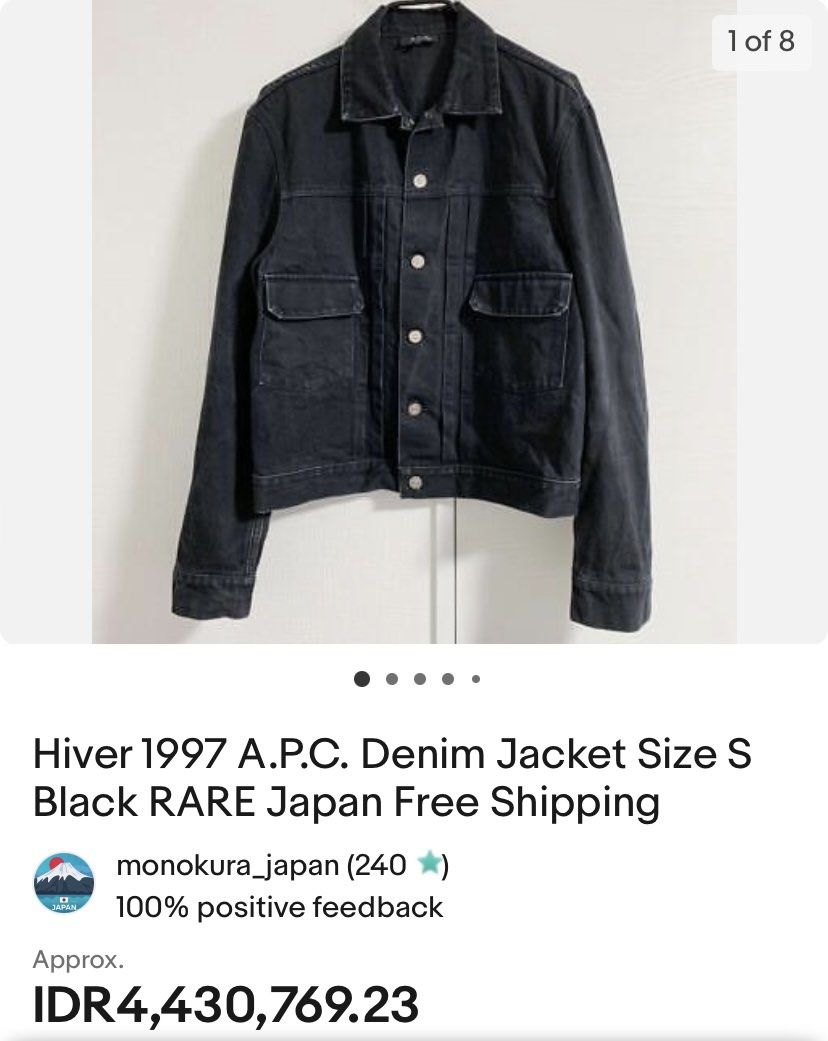 Vintage A.P.C. Hiver 1997 Type II Denim Trucker Jacket, Fesyen