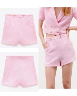 Zara Tweed Highwaist Shorts Rarr