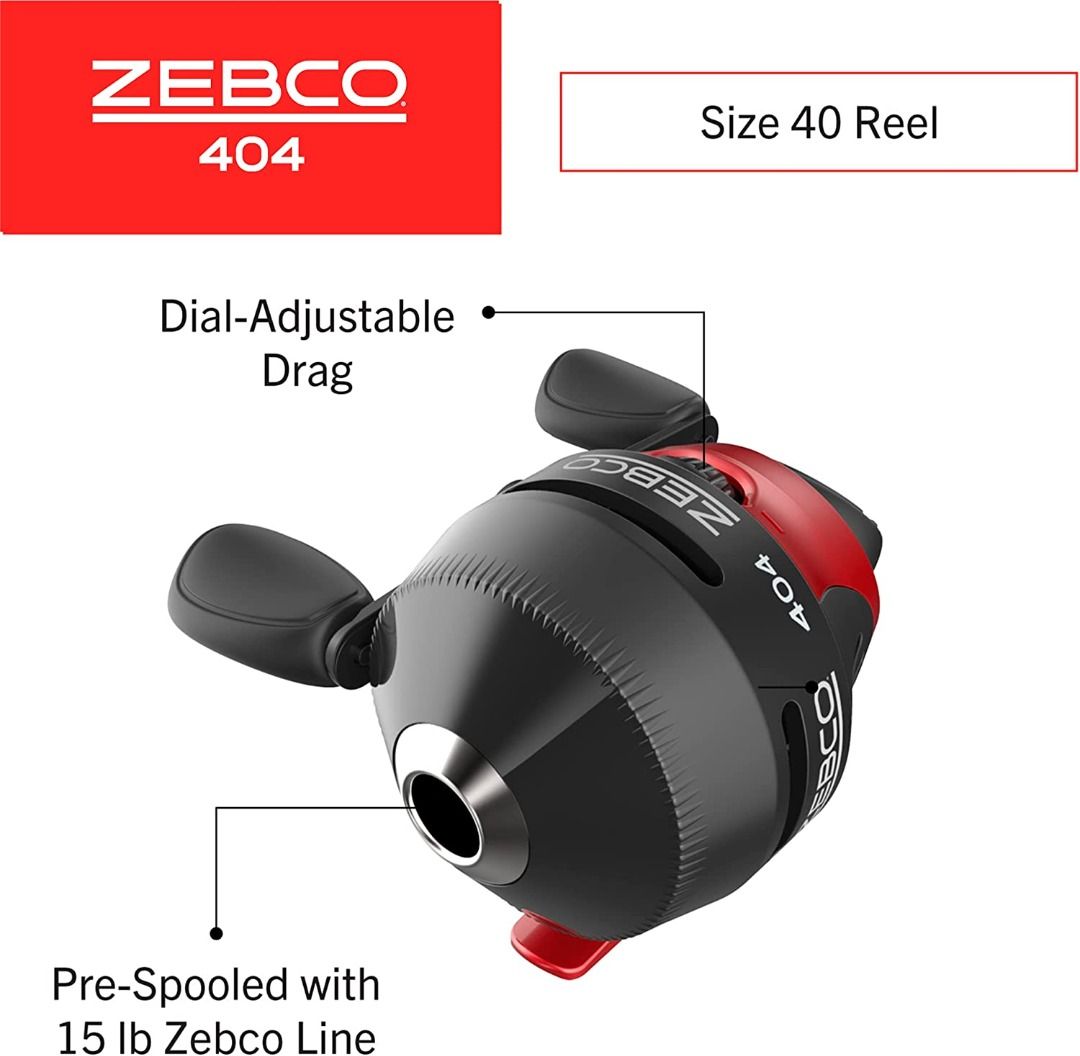 Zebco 404 Spincast Reel and 2-Piece Fishing Rod Combo, Durable