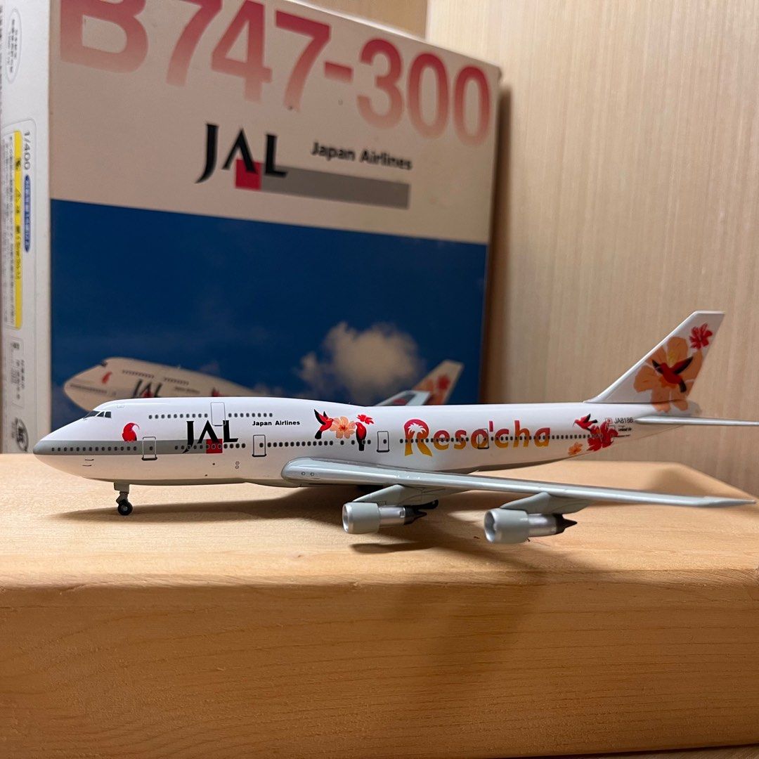 1:400 JAL Japan Airlines 日本航空Reso'cha Boeing B747-300 彩繪飛機