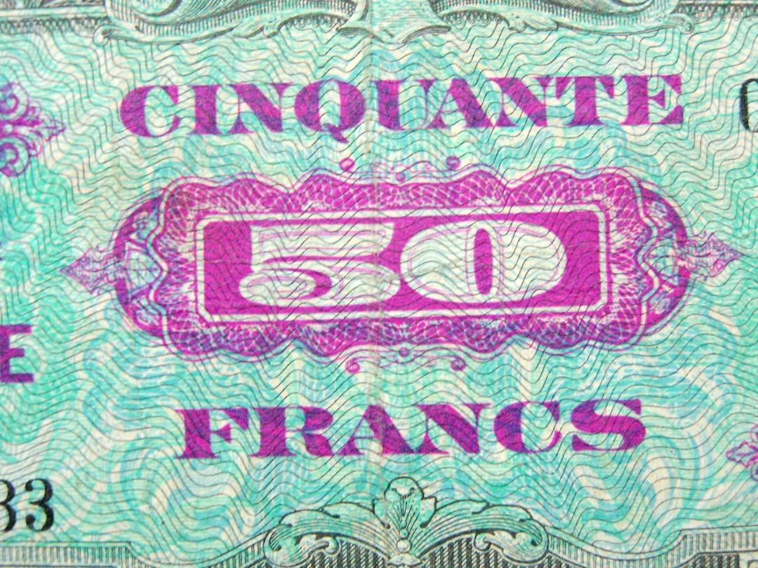 盟軍法國鈔票-1944年盟軍(Allied Forces in France)在法國發行50法郎(Francs)軍用鈔票(二戰時期), 興趣及遊戲,  收藏品及紀念品, 錢幣- Carousell