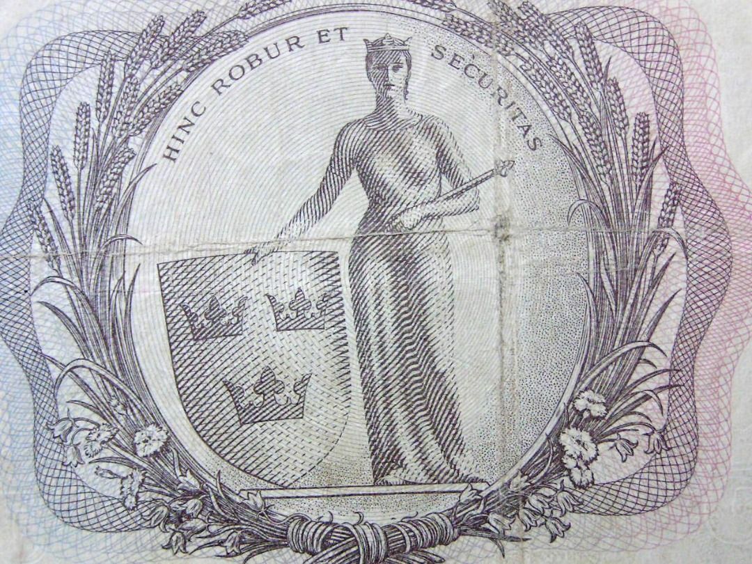 瑞典鈔票-1955年瑞典王國國家銀行(Central Bank of Sweden)皇家國徽瑞皇古斯塔夫六世阿道夫肖像5克郎鈔票, 興趣及遊戲,  收藏品及紀念品, 錢幣- Carousell