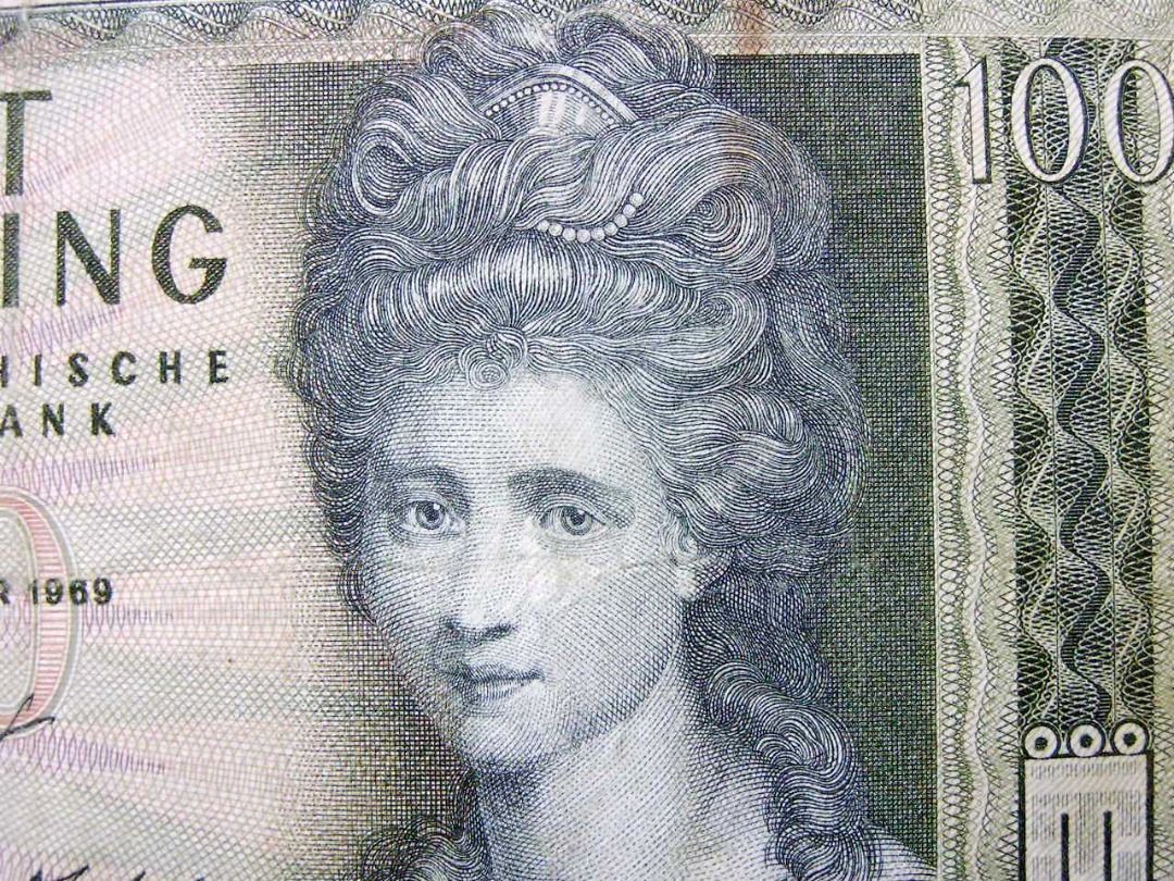 奧地利鈔票-1969年奧地利國家銀行(National Bank of  Austria)名女畫家可夫曼肖像及其故居100先令(Schilling)鈔票, 興趣及遊戲, 收藏品及紀念品, 錢幣- Carousell