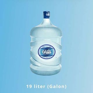 2 galon air mineral Oasis + isi air (19L)