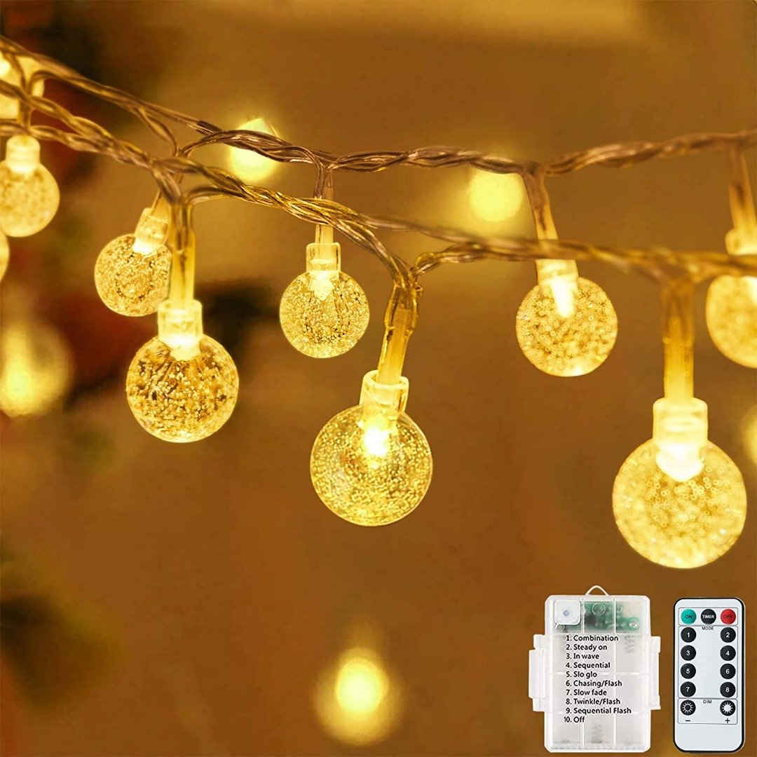 3114) LIGARKO FAIRY LIGHTS BATTERY, 60LED 7M/23FT GARDEN LIGHTS OUTDOOR