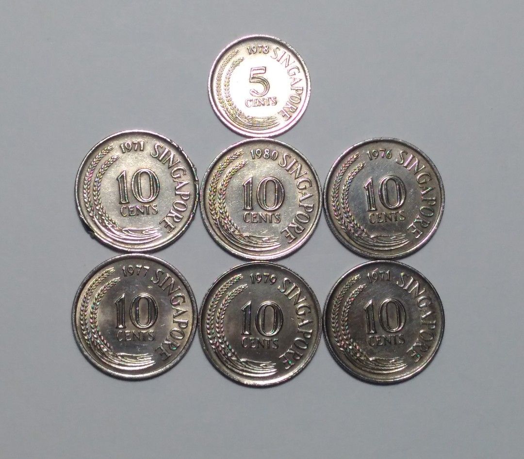 新加坡錢幣7枚, 書籍、休閒與玩具, 收藏、紀念品, 錢幣、紙鈔在旋轉拍賣