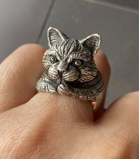 海外搜回 立體短毛貓純銀925介64213877293441110