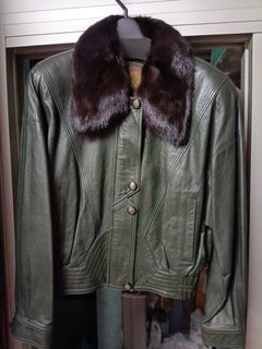 女裝皮外套 短腰短裝 franco di marco leather jacket