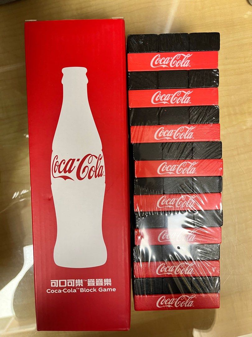 可口可樂層層疊Coca Cola Jenga (實木紅黑絕版）, 興趣及遊戲, 收藏品及紀念品, 古董收藏- Carousell